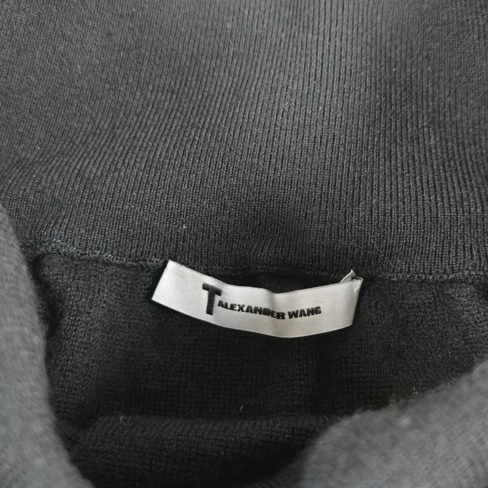 T‎ by Alexander Wang Womens Black Ruched Side Drape Knit Mini Skirt